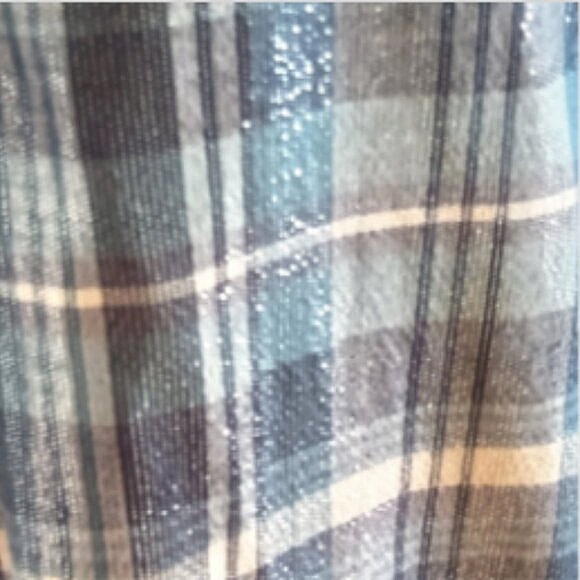 Vintage Button Up Cotton Shirt Embroidered Detachable Collar Shimmer Stripes XL - Picture 13 of 17